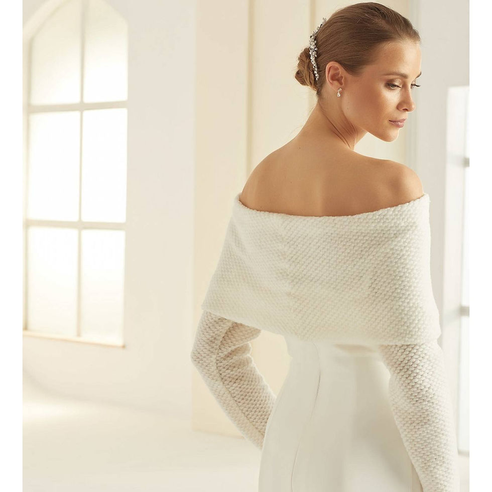 Thumbnail: New York - Ivory Off the Shoulder Bridal Shrug
