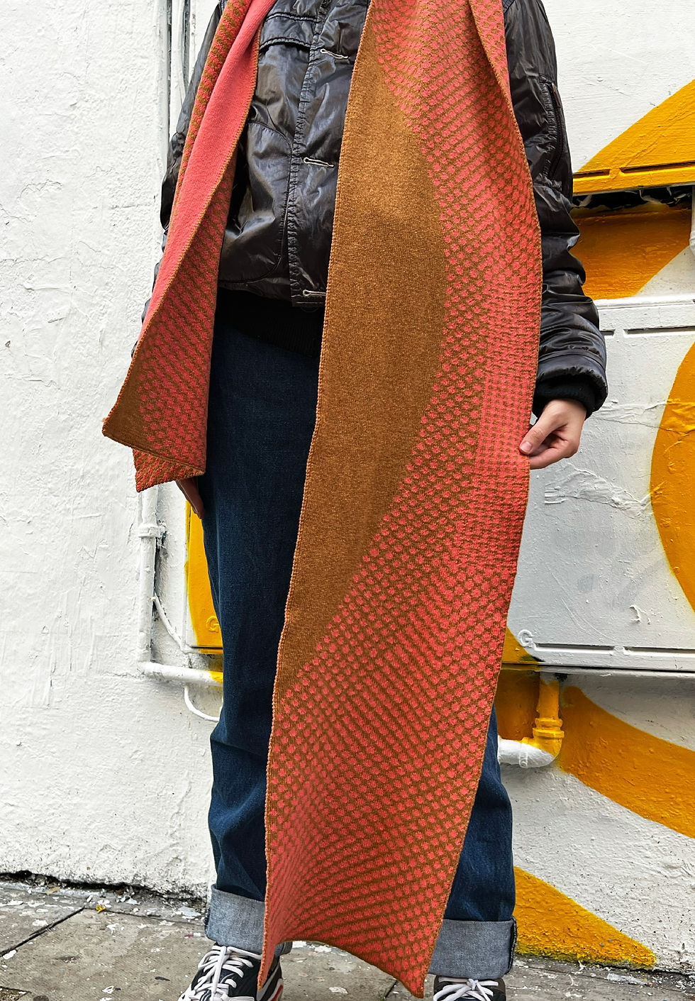 Thumbnail: Swirl Jacquard Knit Scarf