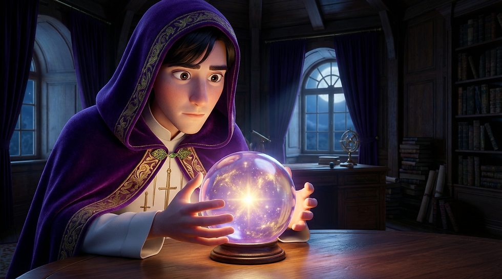 Firefly_Gemini Flash_宮廷占い師が夜の部屋で机の上で光るオーブを使い占いをしてる。オーブはひとつ。アップの絵。 358274 (1).png