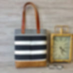 Miniatura: Bolso Rayas negro con base polipiel