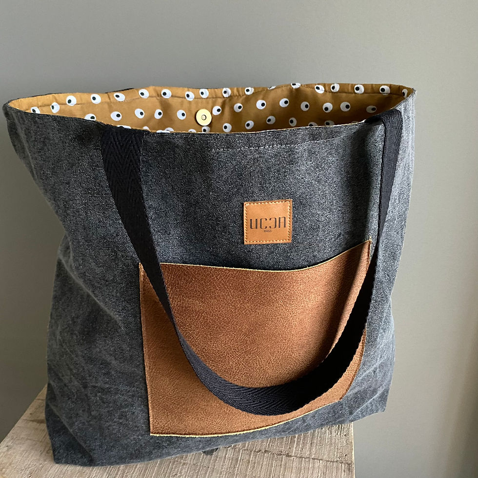 Miniatura: ShopperBag negro con Ojillos