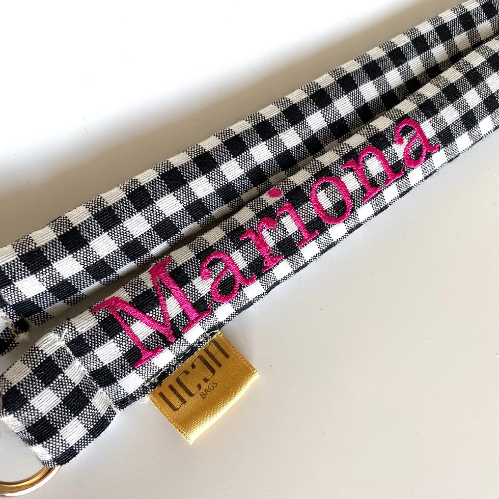 Miniatura: Cuelga móvil personalizado. VICHY pequeño negro