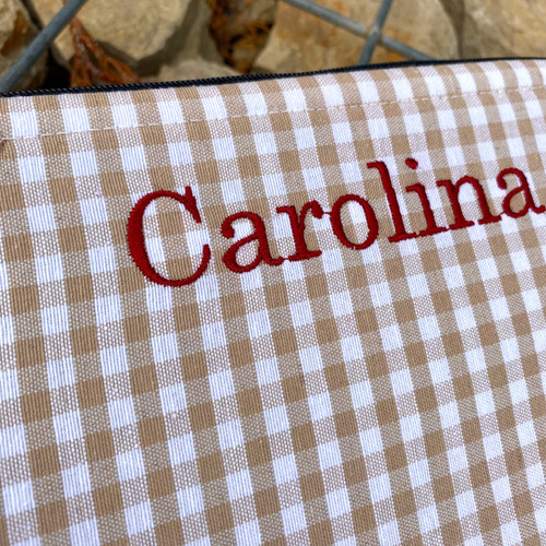 Neceser cuadro vichy personalizado BEIGE Misitio