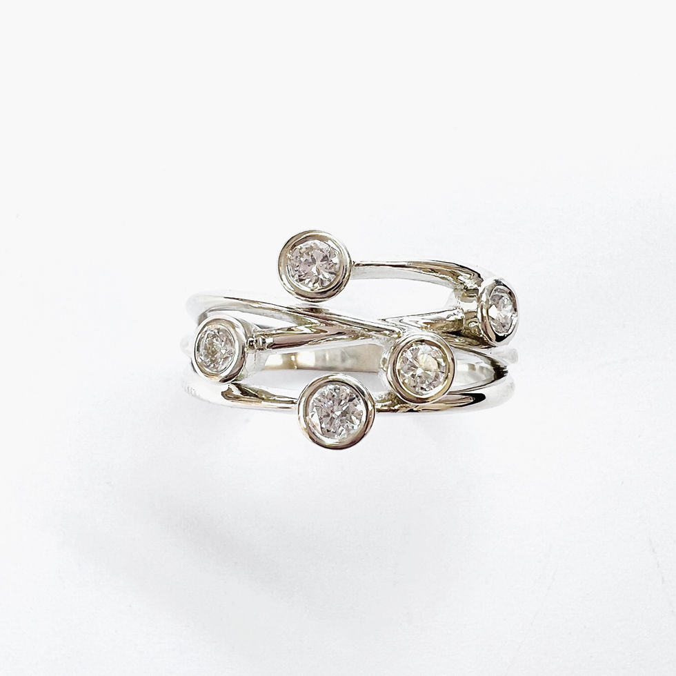 Thumbnail: White Gold & Diamond Basket of Dreams Ring