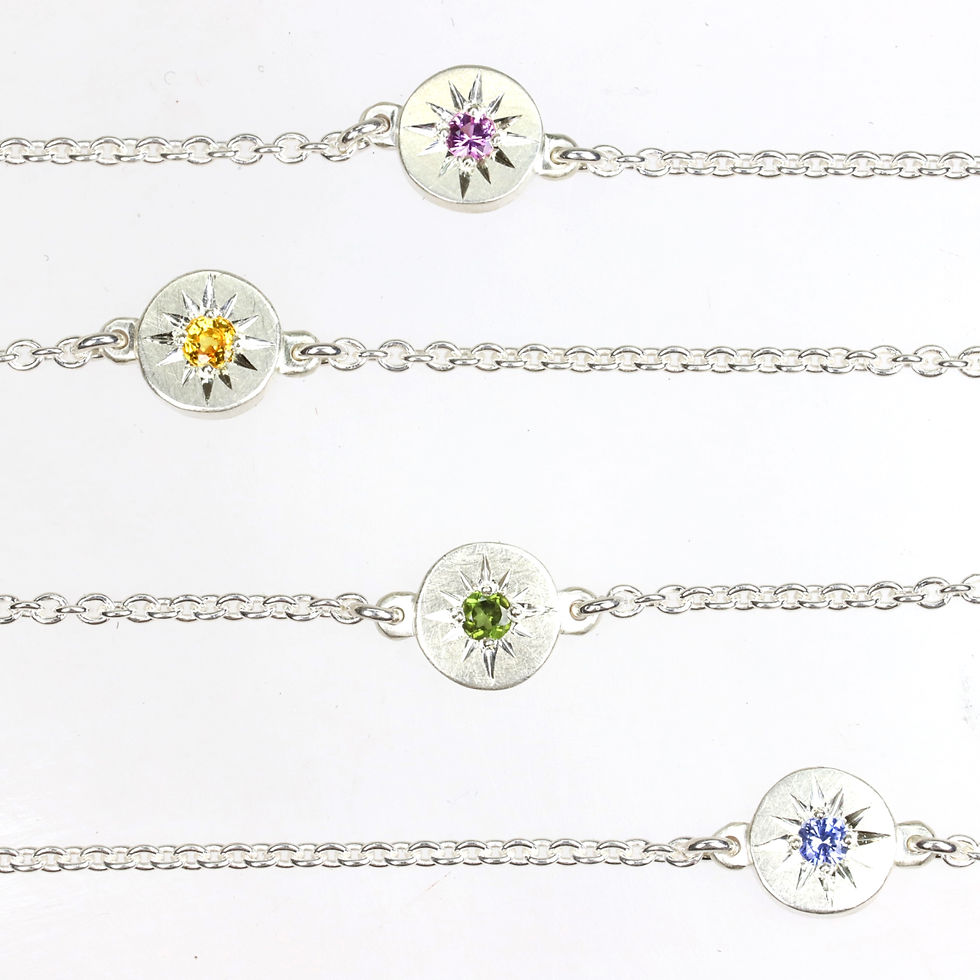 Thumbnail: star bracelets silver handmade sapphires Adele Stewart queenstown vu jewellers