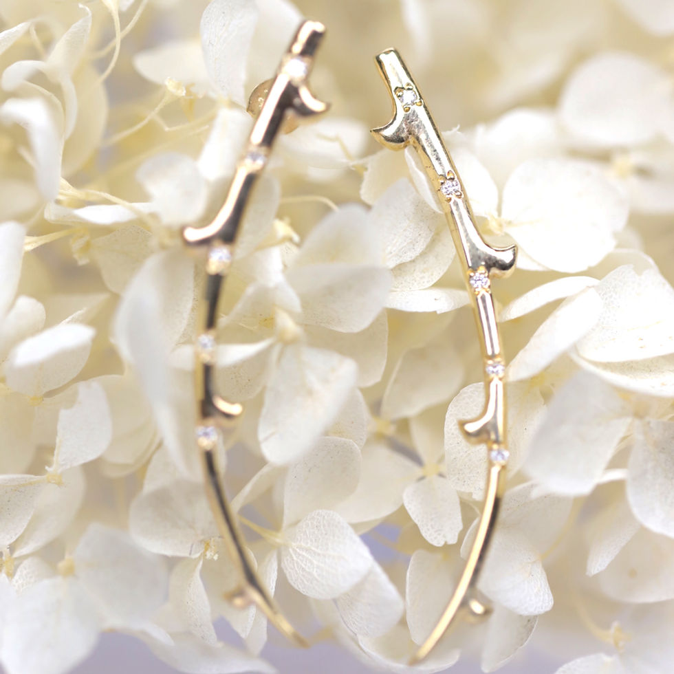 Thumbnail: Gold & Diamond Thorn Drop Earrings