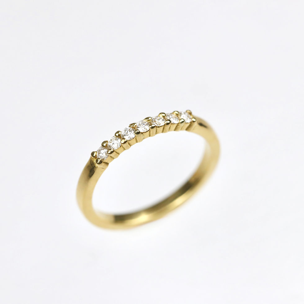 Thumbnail: Diamond Yellow Gold Stacker Ring