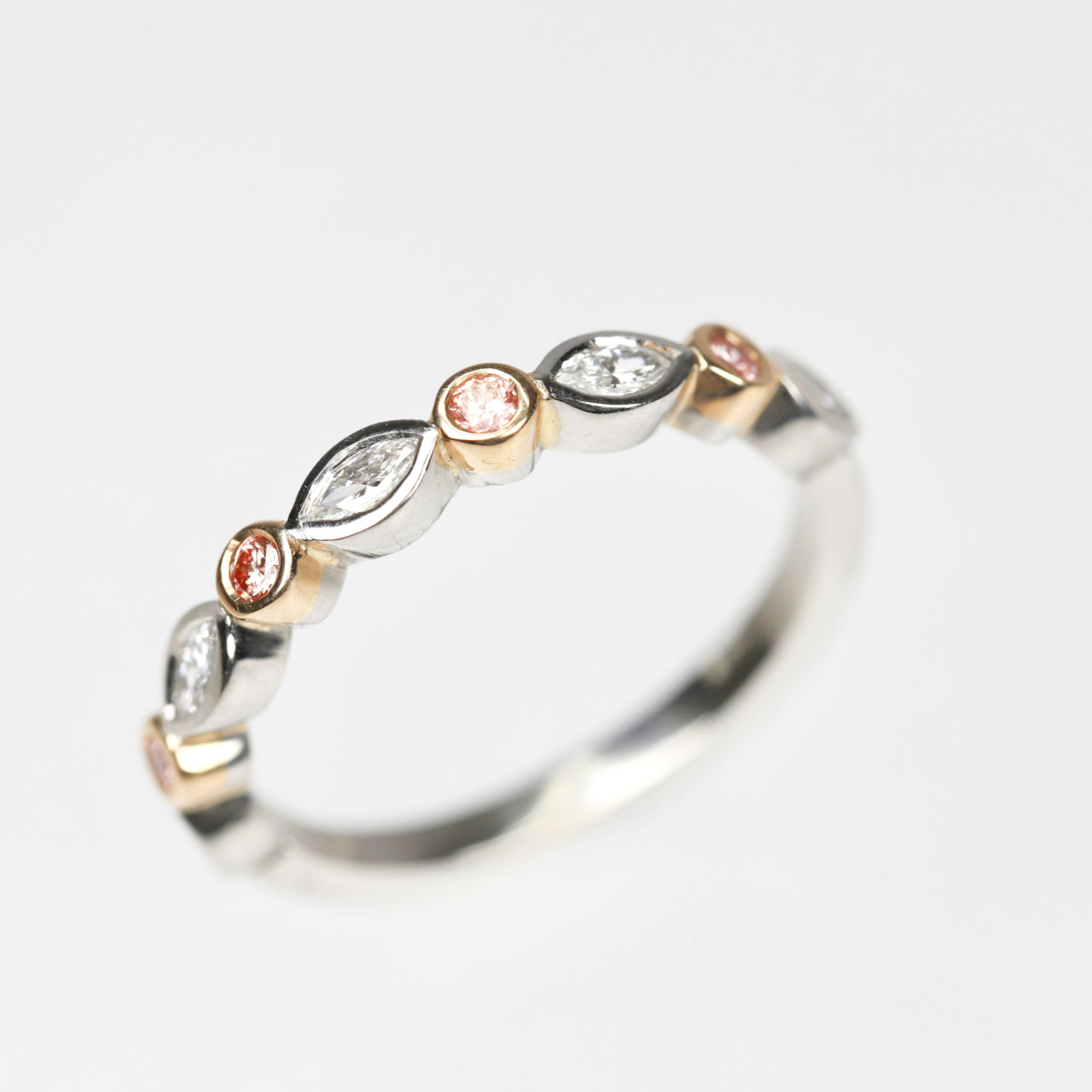 Pink & White Diamond Lace Ring