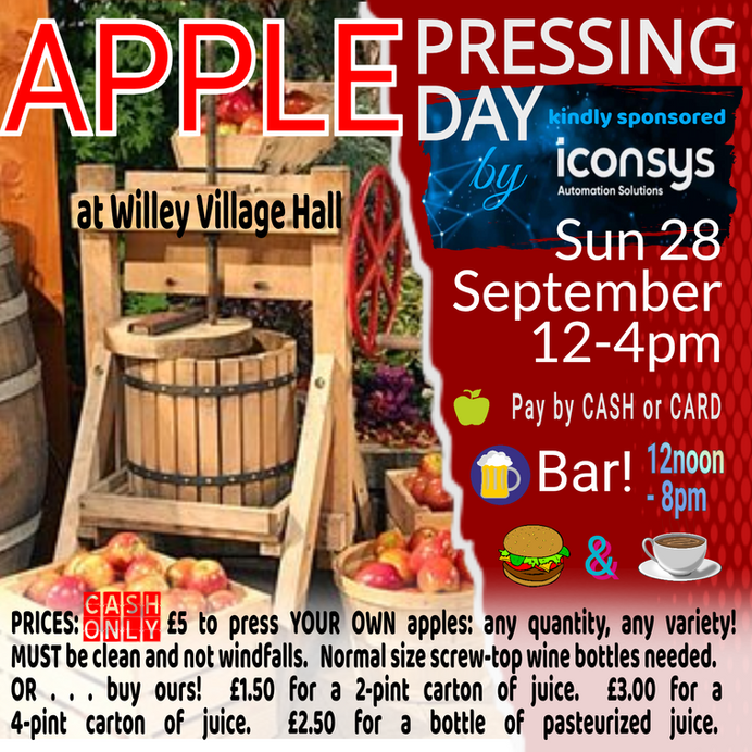 apple pressing day at willey village hall 2025