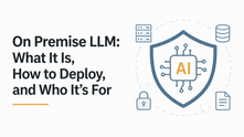 Feature image for on-premise LLM deployment blog with title text and minimal AI shield icon