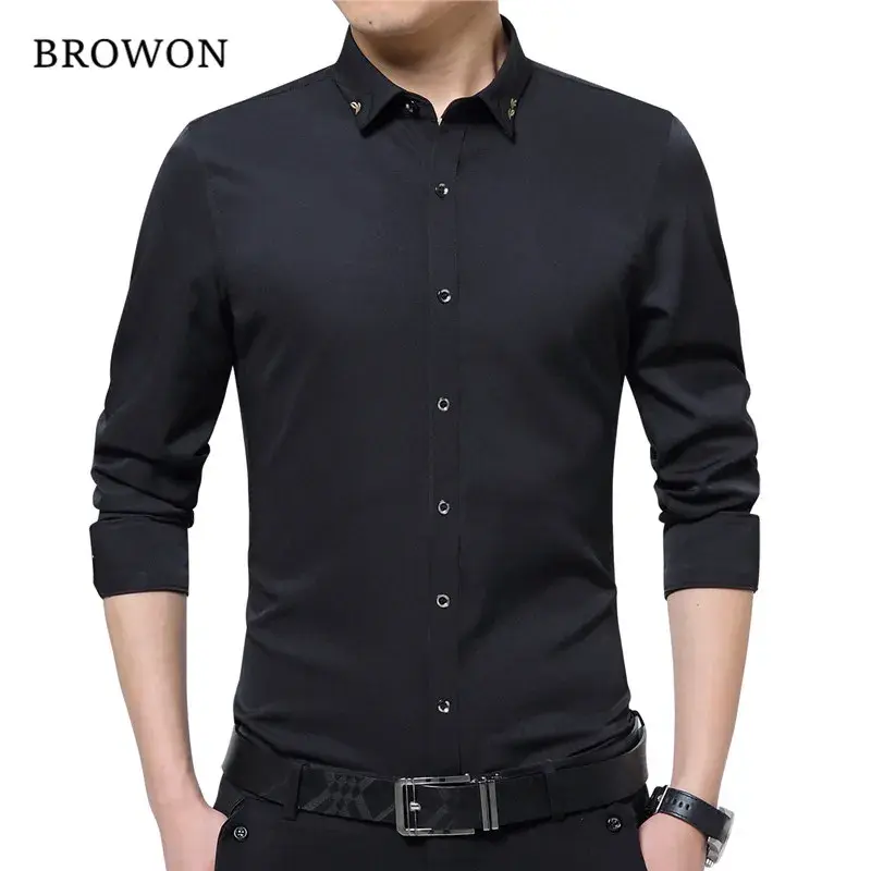 Thumbnail: BROWON Silky Formal Slim Fit Men's Shirt