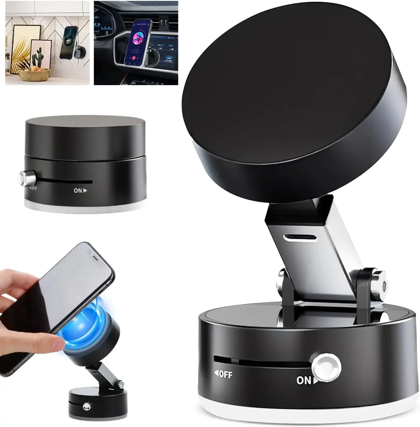 360° Magnetic Suction Phone Holder – Adjustable Car/Gym Mount