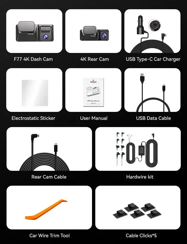 Thumbnail: REDTIGER F77 4K Dual Dash Cam with WiFi & Voice Control