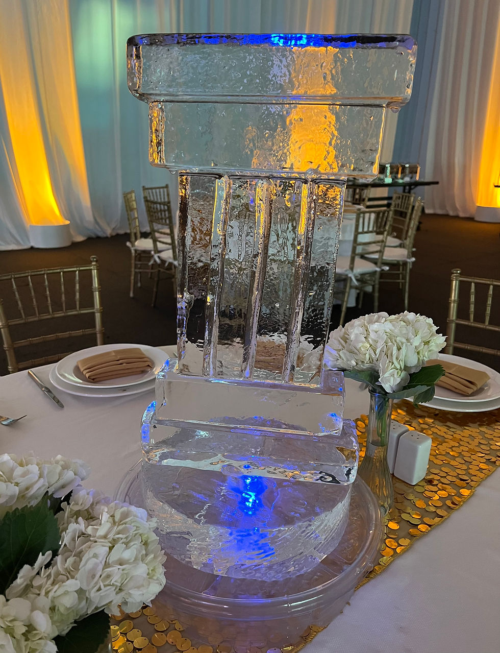 Doric Style Greek Theme Straight Ice Pillar Table Centerpiece.