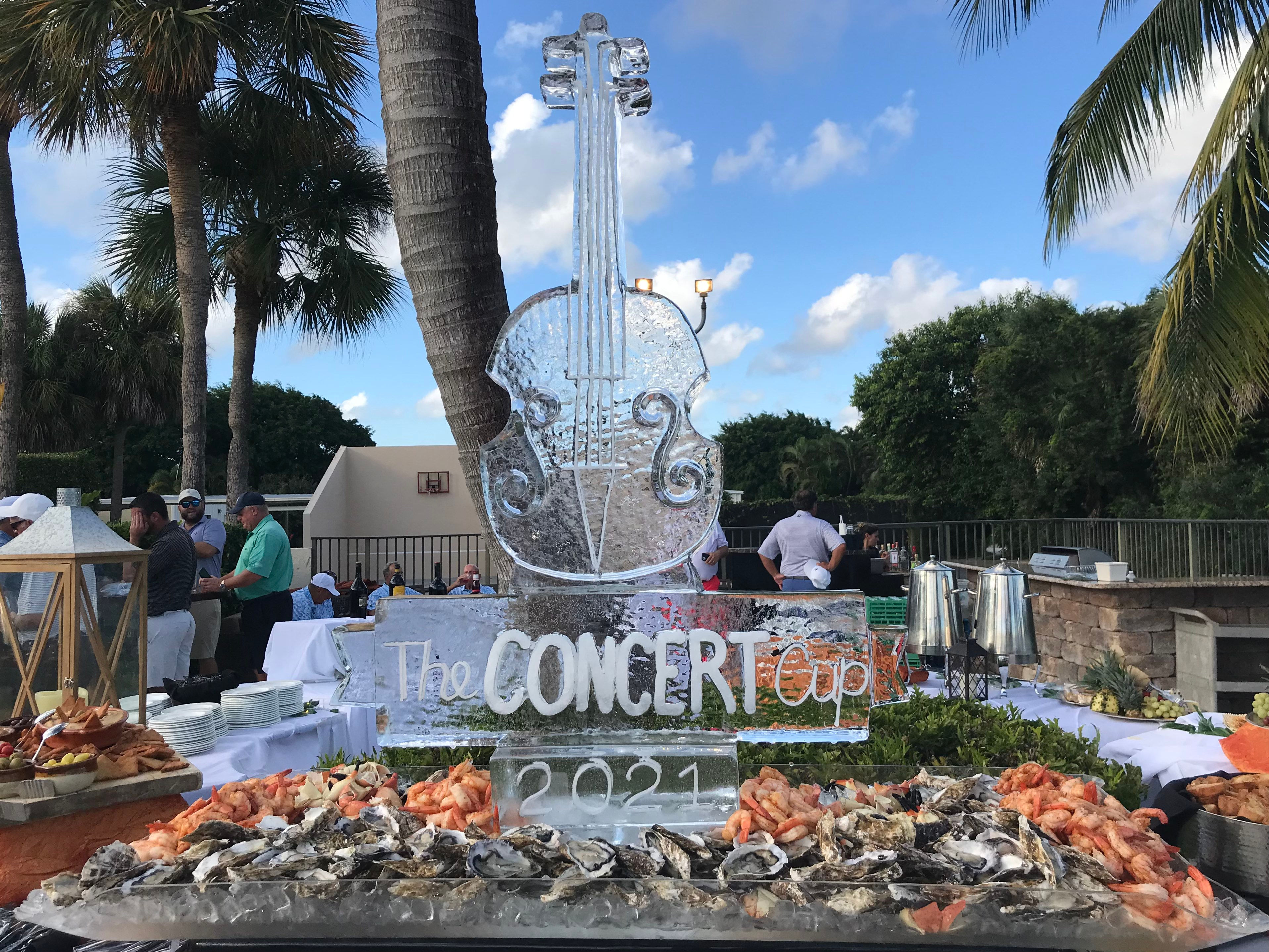 Acoustic Bass with Banner and 2021 for Seafood Display.