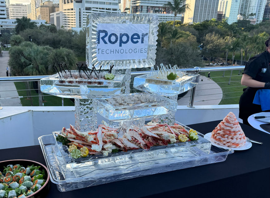 Four Tier Ice Platters with Logo.