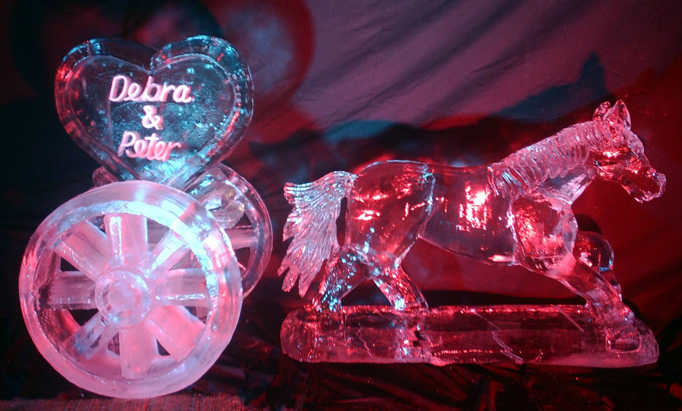 Wedding Heart Chariot with Names and Horse.