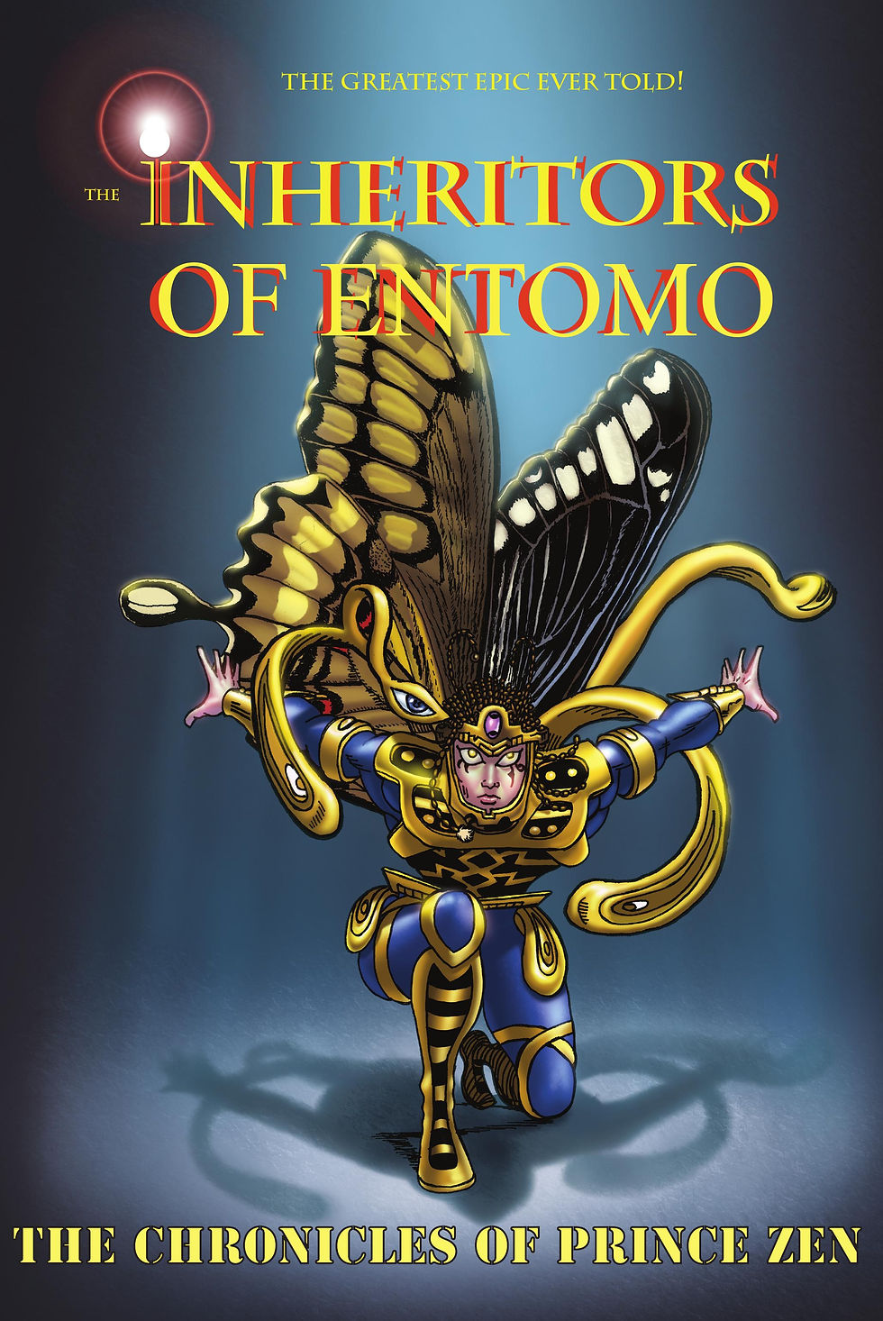 PRINCE ZEN OF STRATA was the main character of THE INHERITORS OF ENTOMO, the graphic novel which was the first book in the epic series. El Mantis makes his appearance in the next novel, THE TORCHBEARER, which sets the successive books in motion and we'll finally see their main antagonist, PAZUZU, the lord of the Locusai horde, as a full grown man though he's lived for eight hundred years. THE TORCHBEARER will also recount tales of the previous five sovereigns of Strata covering the building of the subterranean city of science. We will uncover the secrets of the world of Entomo with many surprises ahead.