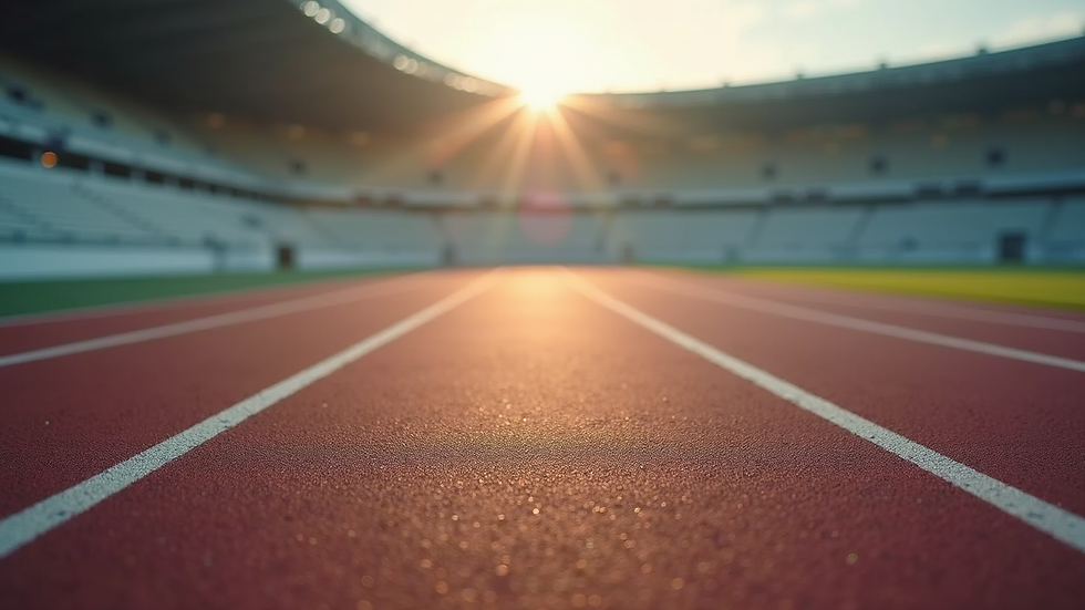 High angle view of a running track