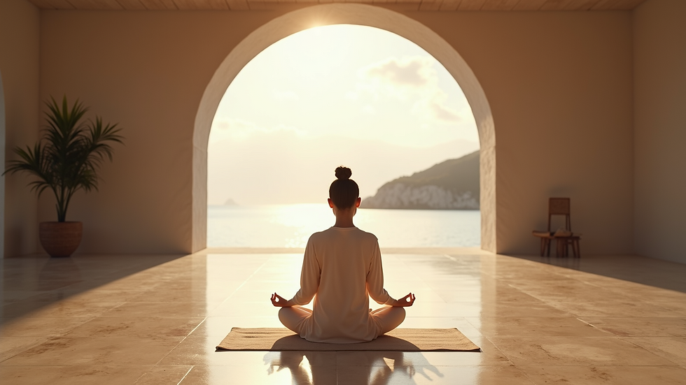 Eye-level view of a serene space for meditation