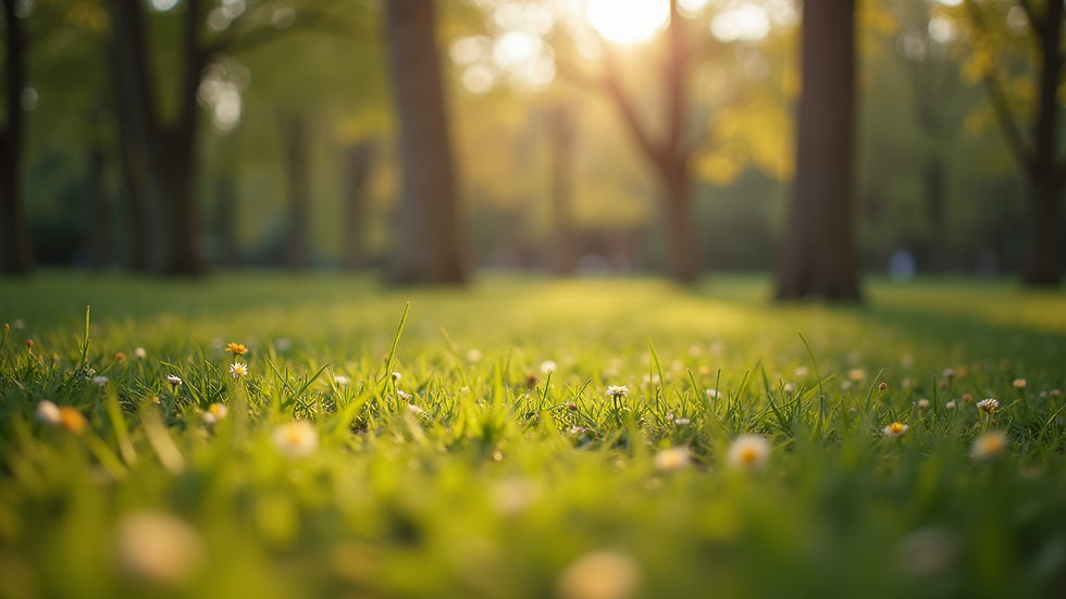 Close-up view of a peaceful park setting