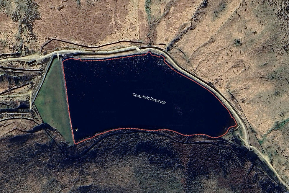 Aerial map of Greenfield Reservoir
