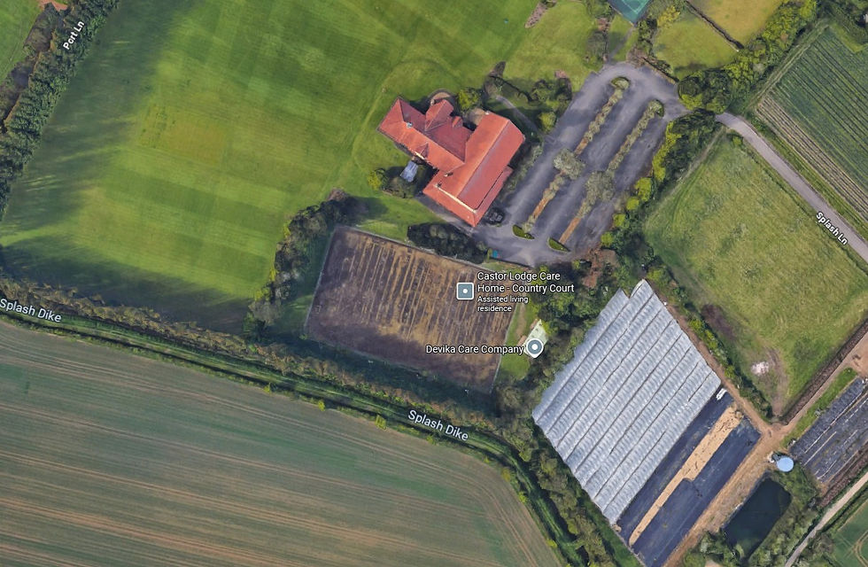 Aerial map of Castor Lodge football pitch
