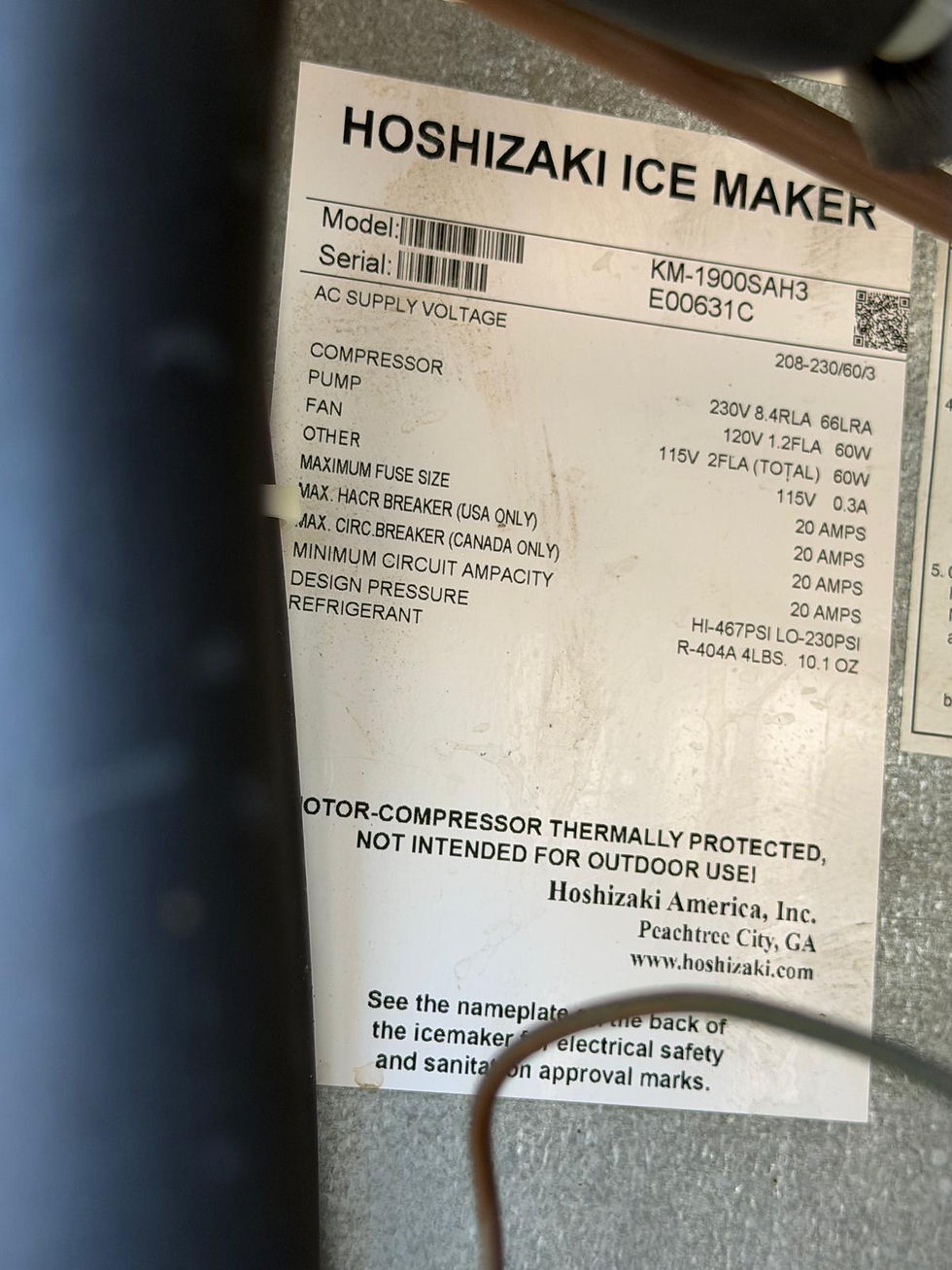 Thumbnail: HOSHIZAKI ICE MAKER E00631C