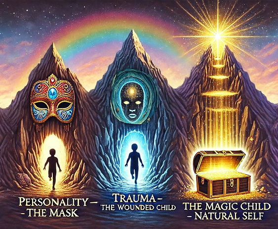 DALL·E 2024-11-19 13.15.59 - An artistic illustration of a journey represented as three mo