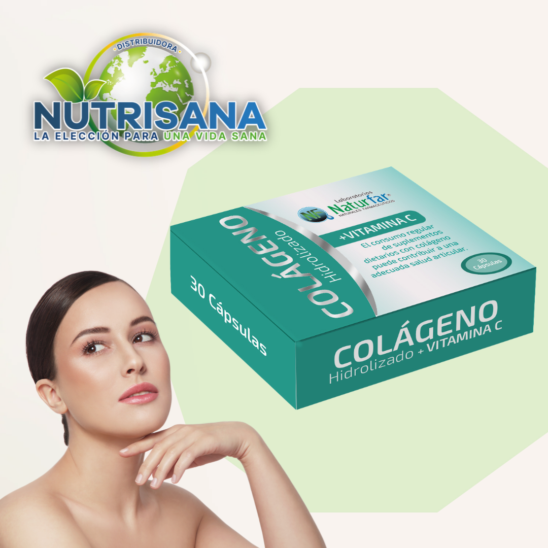 Colágeno hidrolizado + Vitamina C x 30 cápsulas.