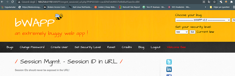 Bwapp : Broken Auth & Session Mgmt Writeup