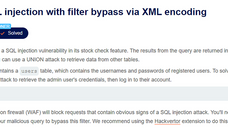 SQL injection with filter bypass via XML encoding