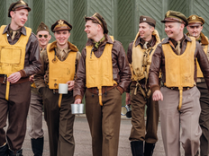 Line of USAAF pilots at Duxford 1944