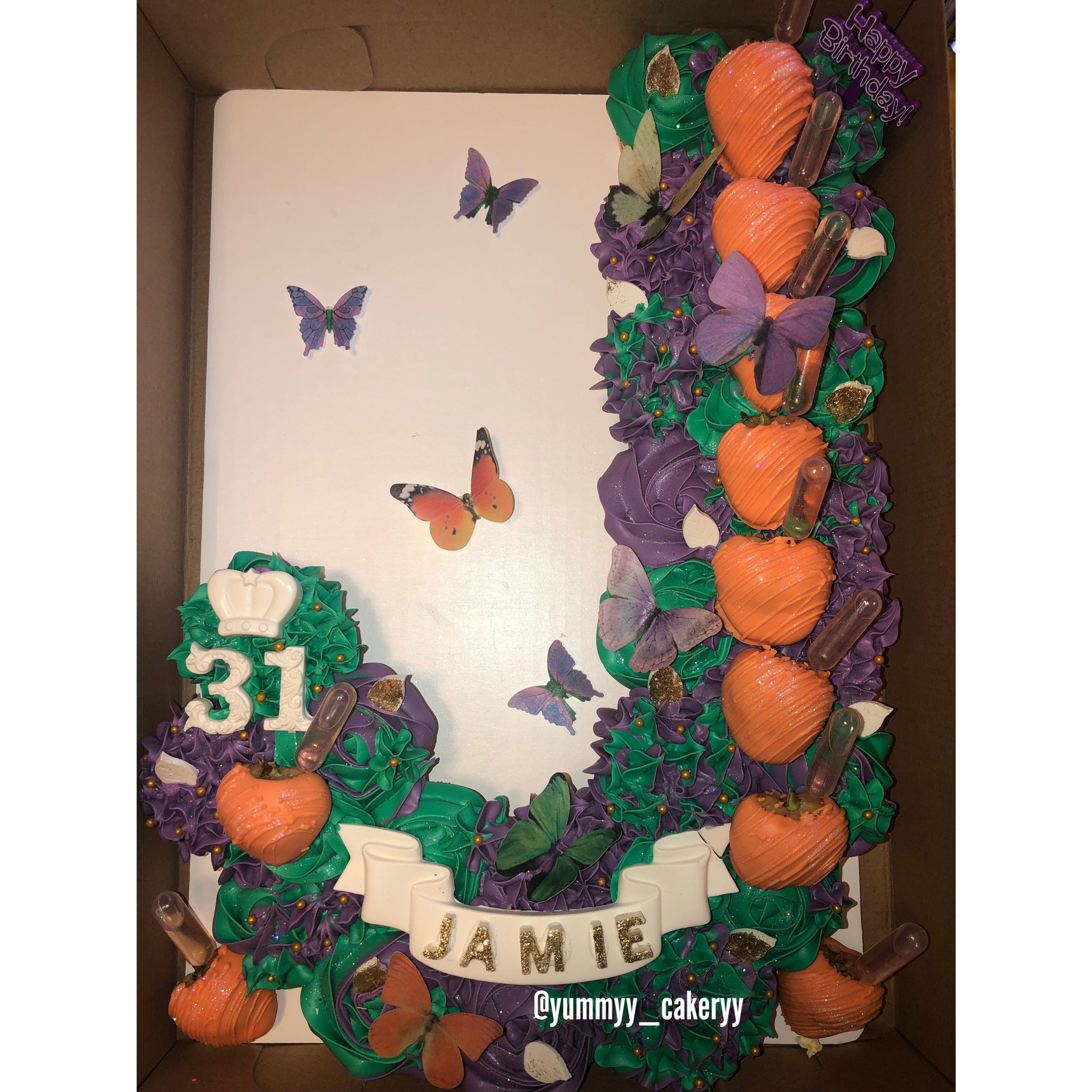 Floral Letter OR Number Pull Apart Cake W/ Strawberries