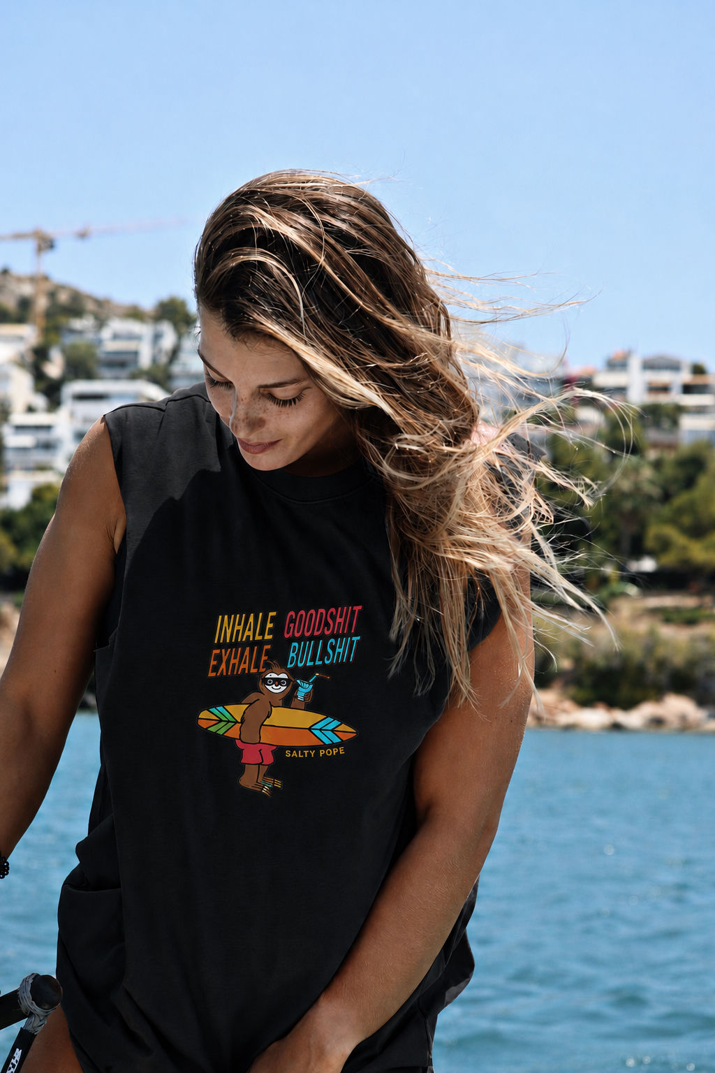 Black - Inhale Exhale - Tank Top