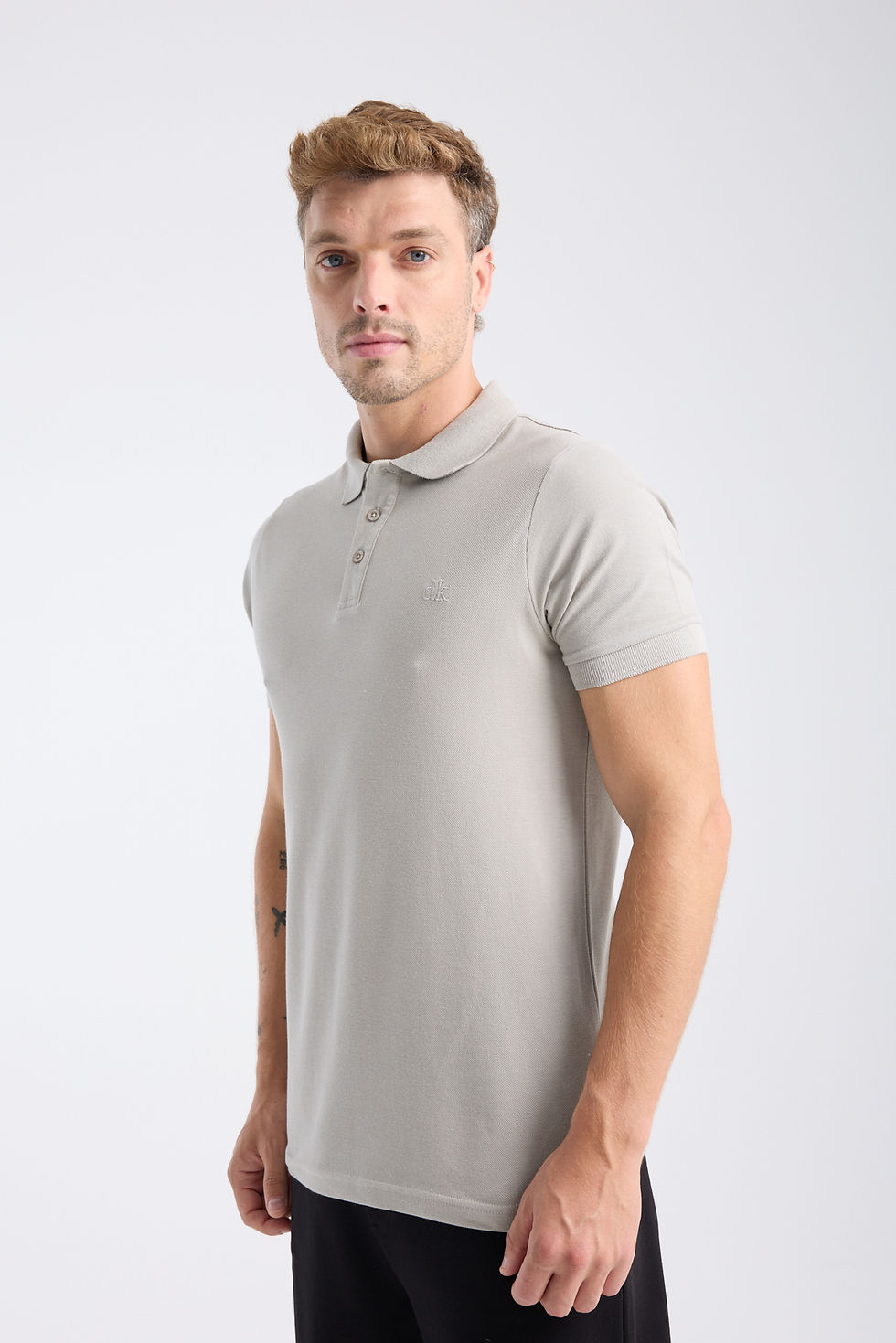 Thumbnail: Erkek Regular Fit Polo T-Shirt Gri