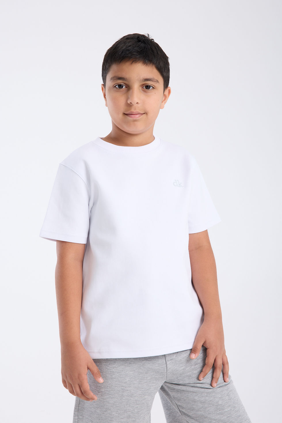 Thumbnail: Erkek Çocuk Loose Fit Yarım kollu Kalın T-Shirt Beyaz