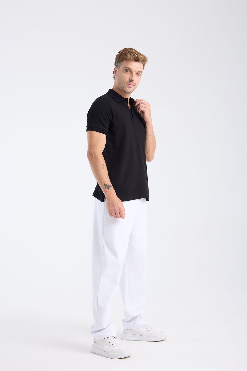 Thumbnail: Erkek Regular Fit Polo T-Shirt Siyah