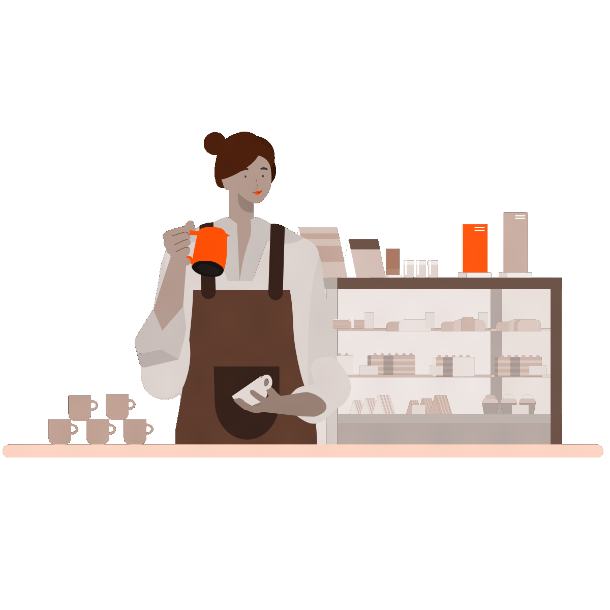 Female barista makes coffee with milk in coffee shop (1).gif