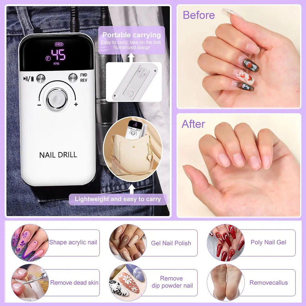 縮圖：Nail Drill 45000 RPM Rechargeable Nails Electric File for Acrylic Gel Removing &