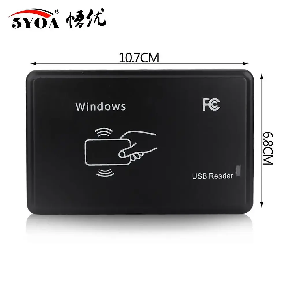 Thumbnail: RFID Reader USB Port EM4100 TK4100 125khz ID IC 13.56mhz S50 S70 Contactless