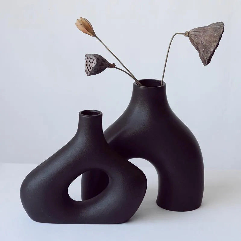 Thumbnail: Matte Ceramic Vase – Nordic Minimalist Flowerpot Decor