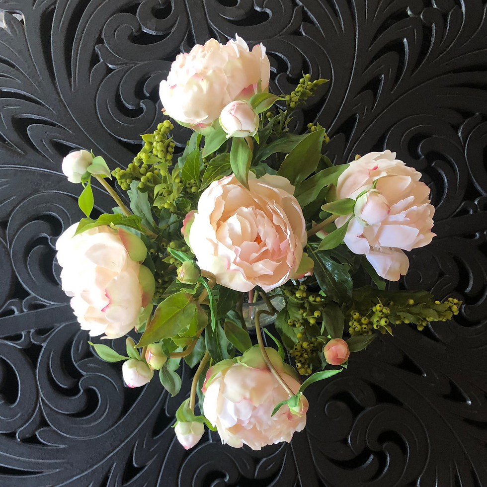 Miniatura: Faux Peony Centerpiece Arrangement in Vase - 13"