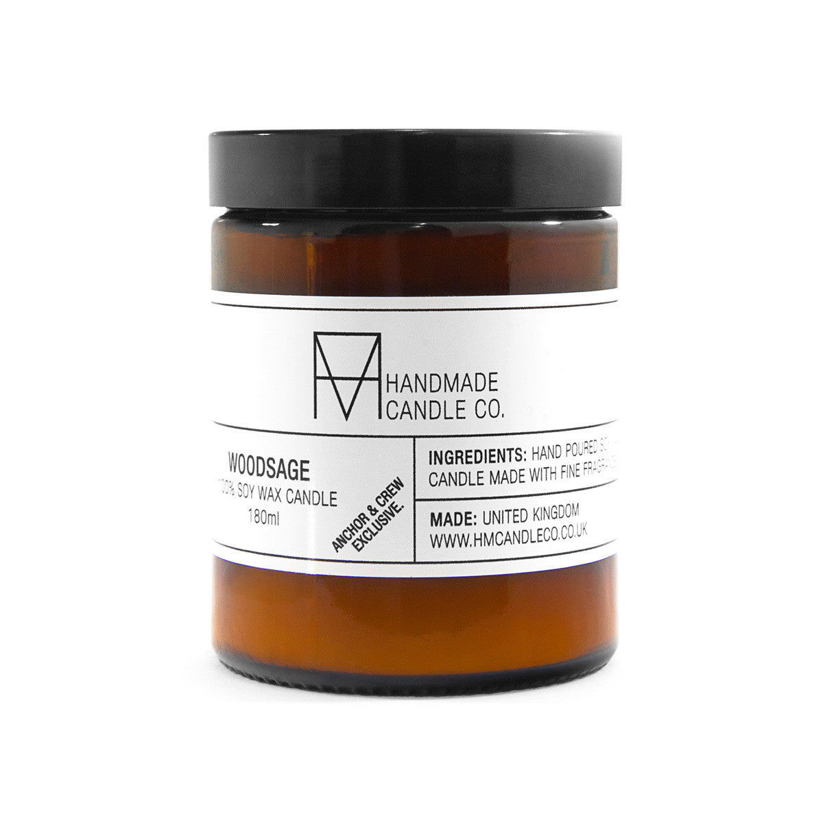 Handmade Candle Co. Woodsage Scented Soy Wax Candle (180ml) (Exclusive)
