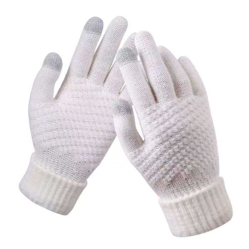 縮圖：Women Men Warm Winter Touch Screen Gloves Stretch Classical Knit Mittens Wool