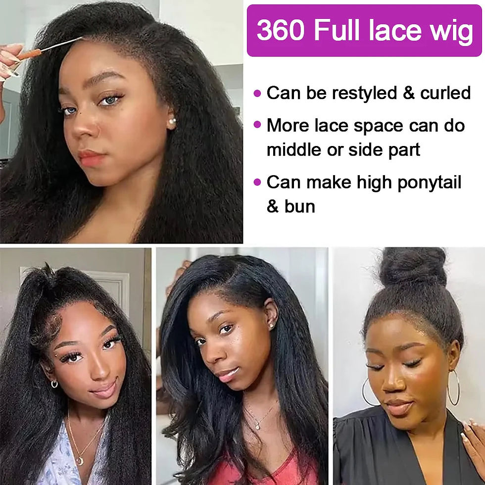 縮圖：300% Density Kinky Straight Human Hair Wig 360 HD Full Lace Frontal Wig Brazilia