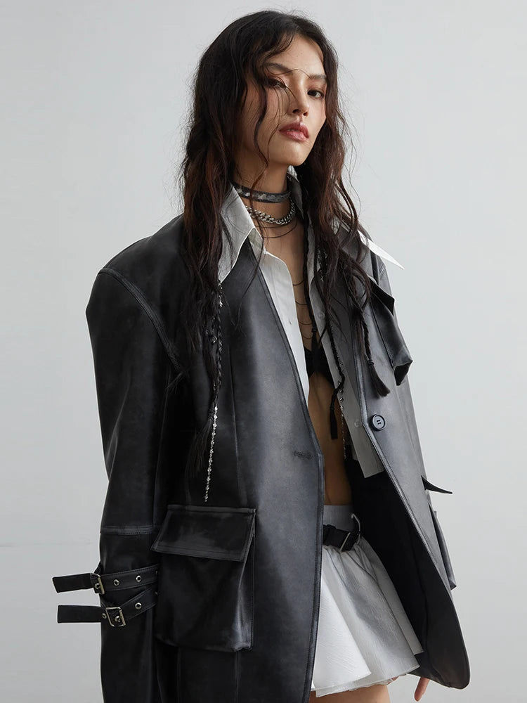 縮圖：Mauarci Vegan Leather Jacket
