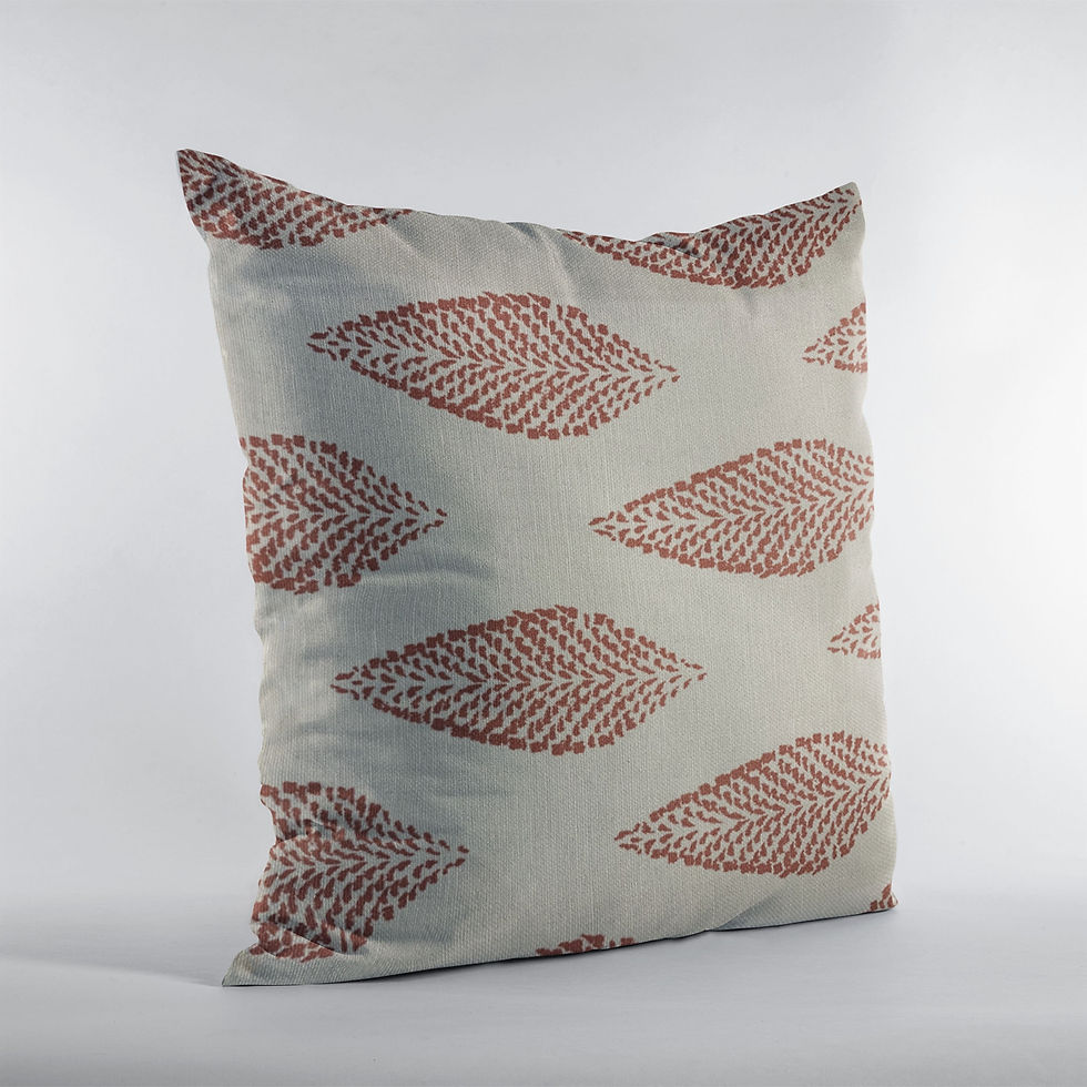 Thumbnail: Plutus Red Large Leafs Floral Luxury Throw Pillow