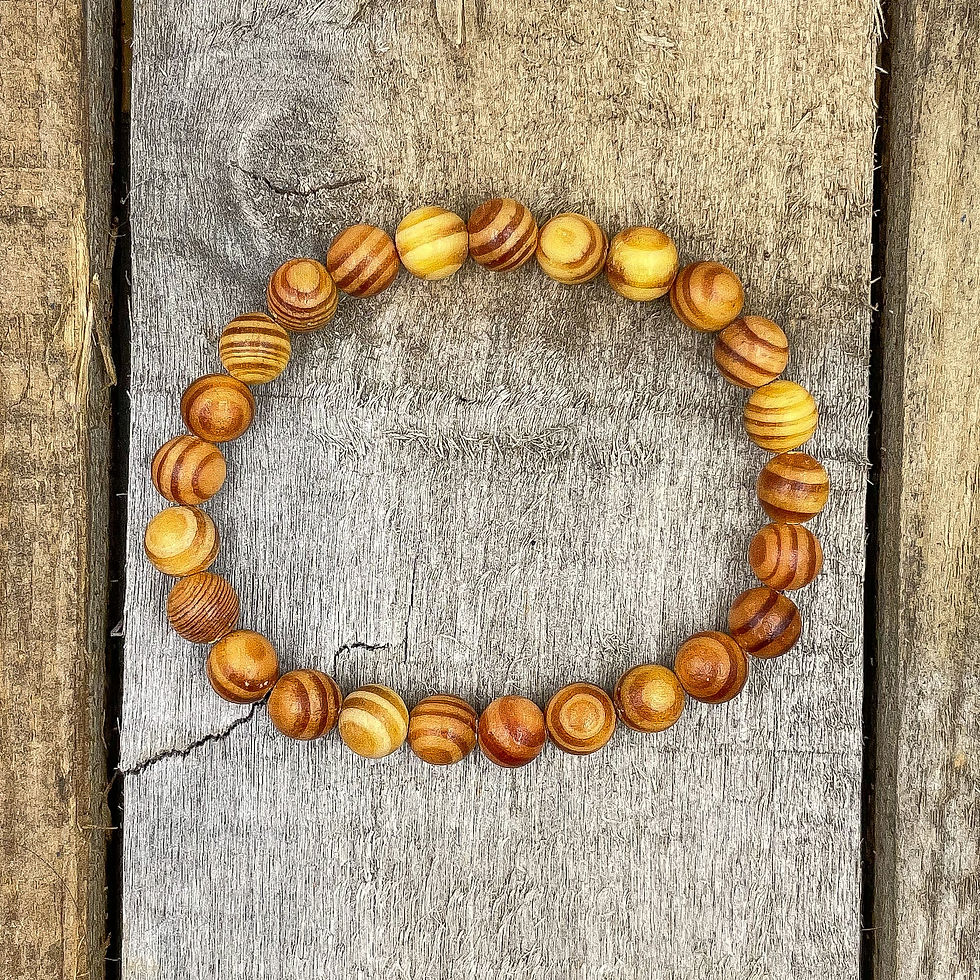 Thumbnail: Union - Yellow Zebrawood Mala Beaded Bracelet
