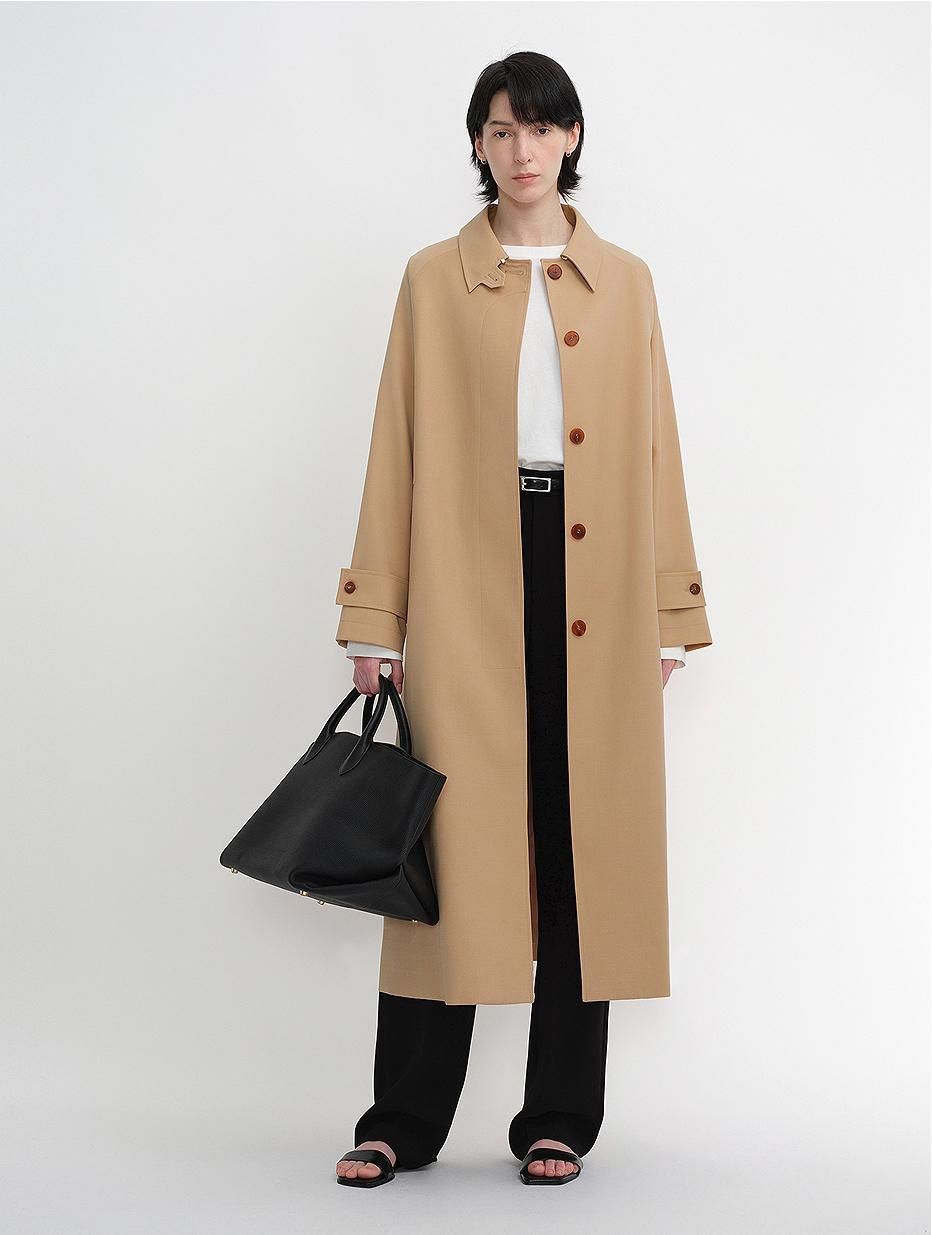 Thumbnail: Women's British-Style Wool Blend Mid-Length Trench Coat